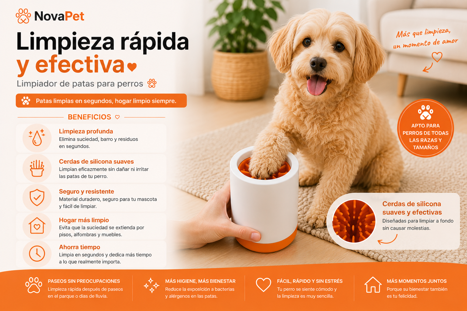 Limpiador de Patas Premium para Perros