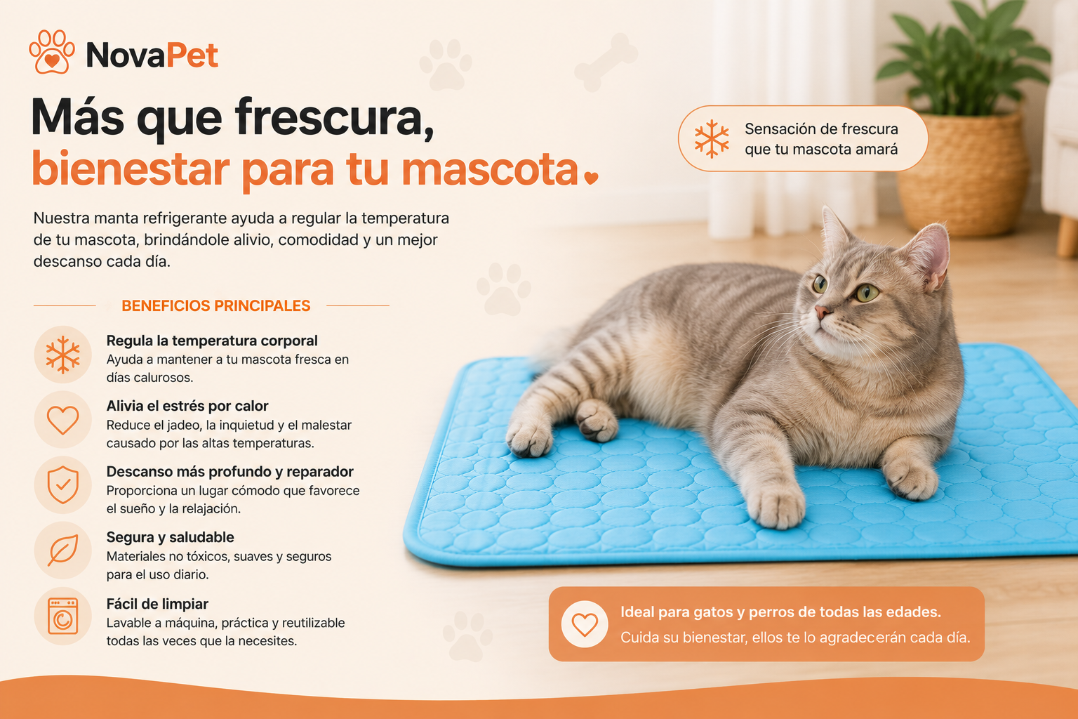 Manta Refrigerante Premium para Perros y Gatos
