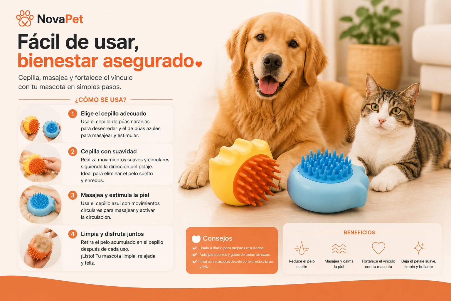 Cepillo de Baño 2 en 1  con Dispensador de Champú
