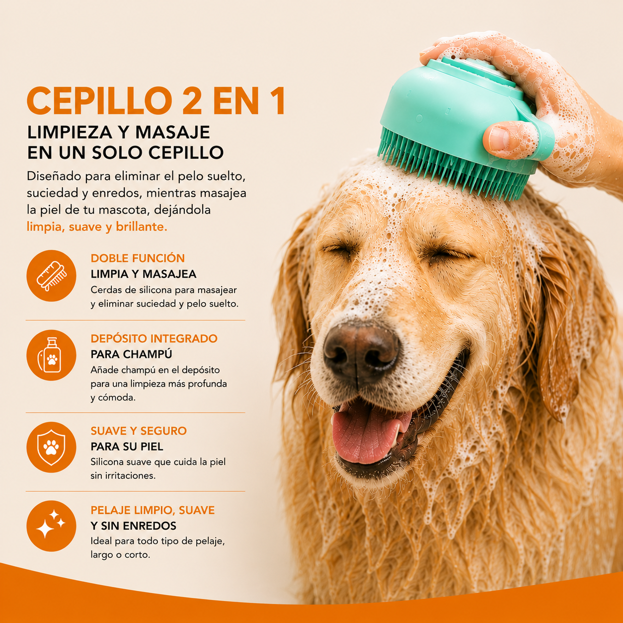 Cepillo 2 en 1 para Mascotas