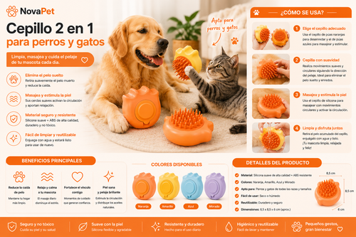 Cepillo de Baño 2 en 1  con Dispensador de Champú