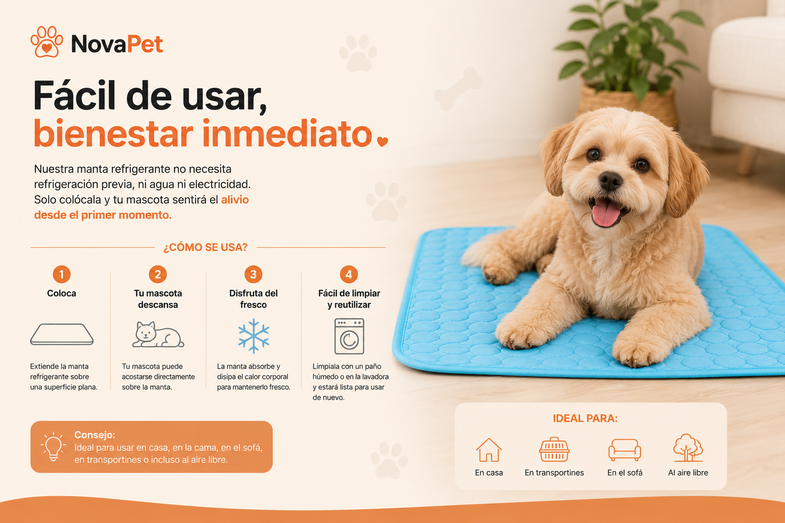 Manta Refrigerante Premium para Perros y Gatos
