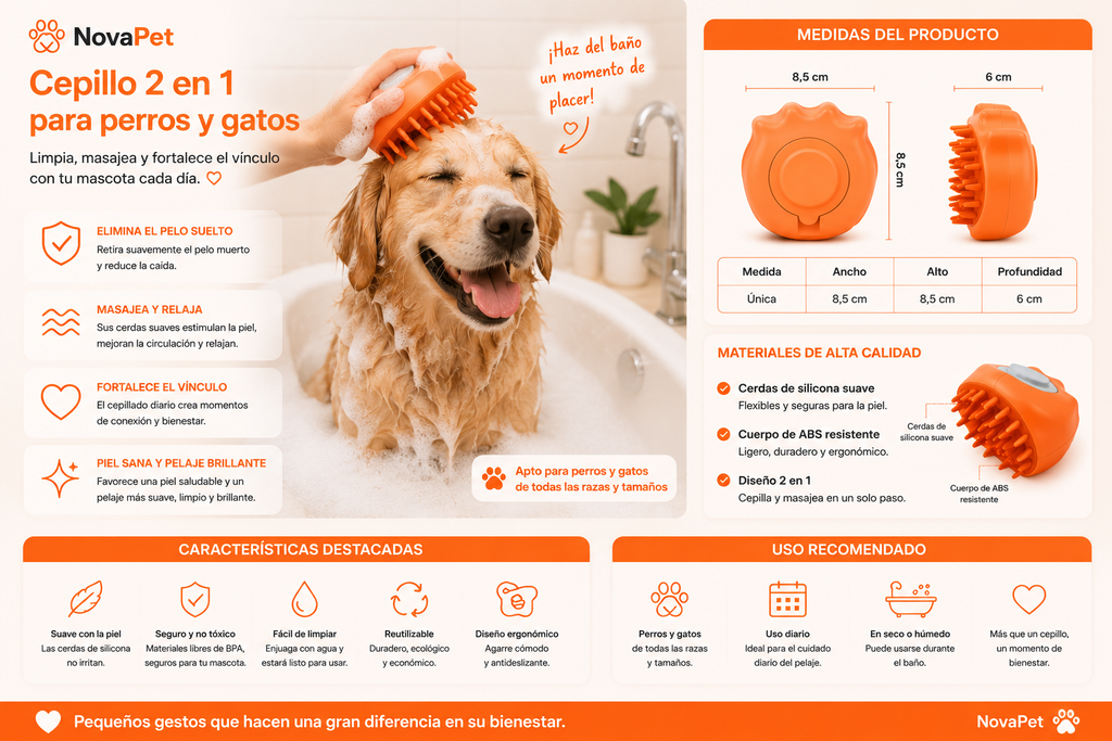 Cepillo de Baño 2 en 1  con Dispensador de Champú