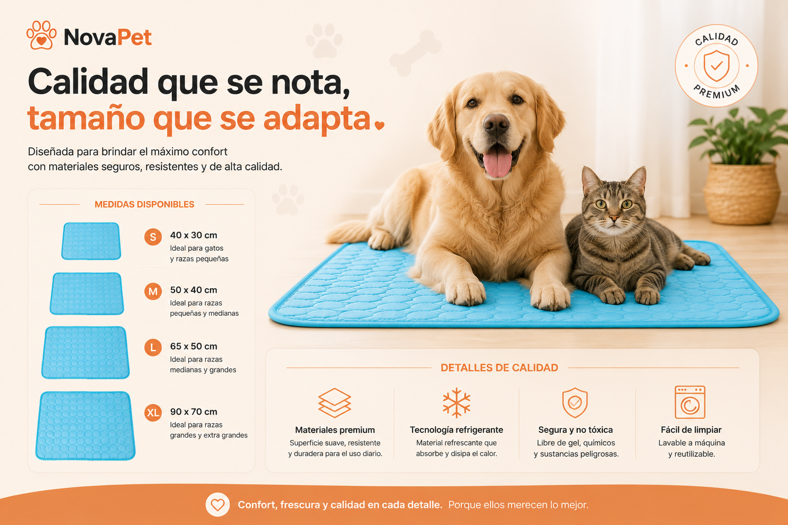 Manta Refrigerante Premium para Perros y Gatos
