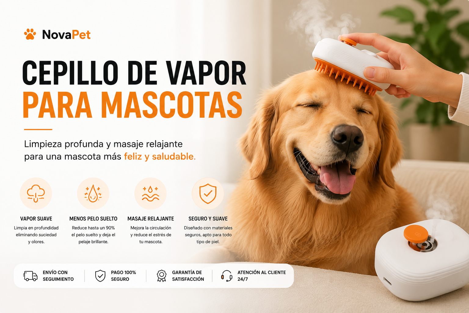 Cepillo de Vapor para Mascotas