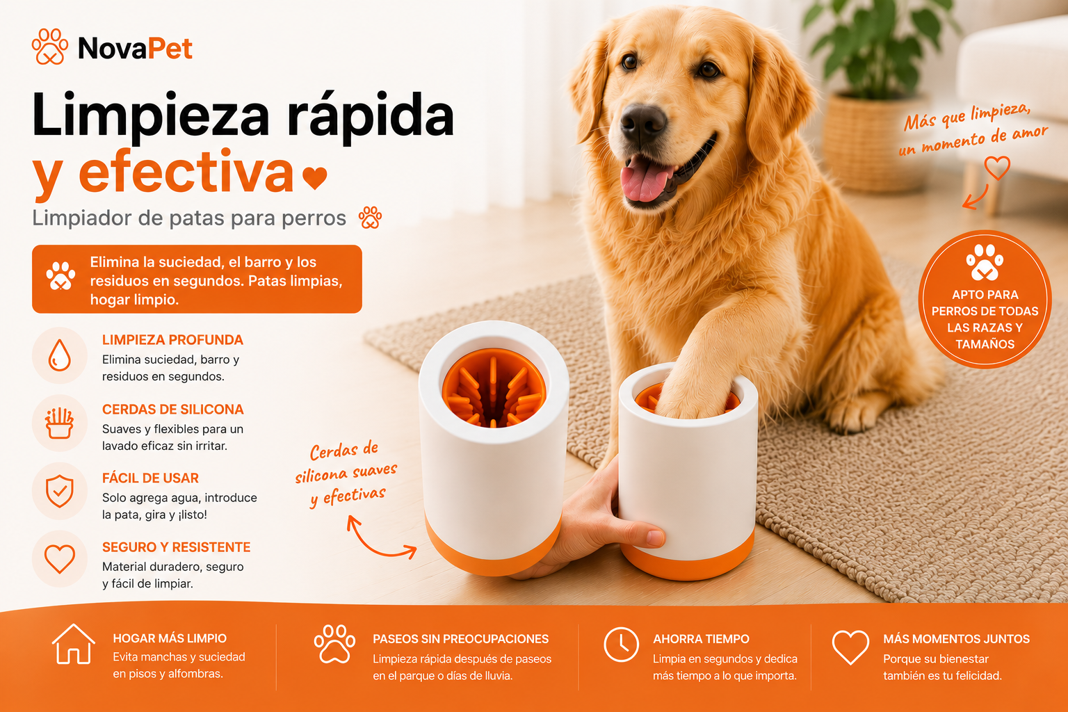 Limpiador de Patas Premium para Perros